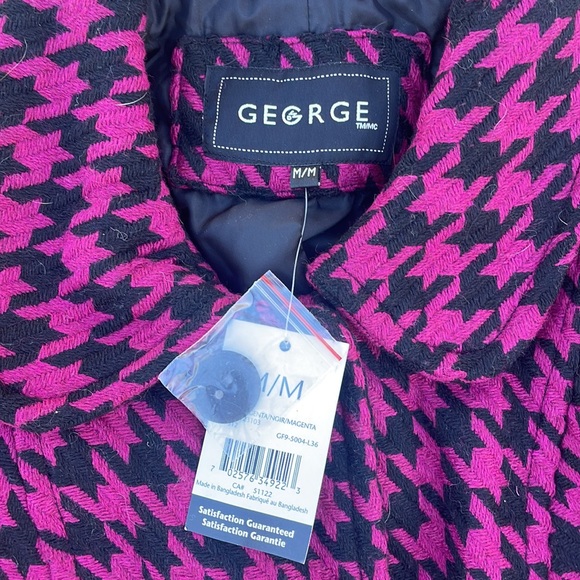 NWT George Houndstooth Button Up Cropped Blazer - Picture 2 of 7